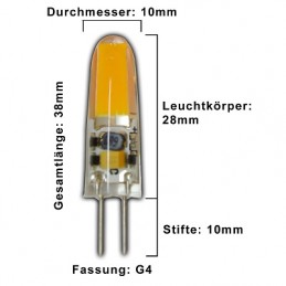PB LED-Stiftsockellampe G4, 12V AC/DC, 2W, dimmbar