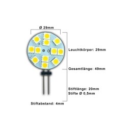 PB LED-Stiftsockellampe G4, 12V DC, 1.2W