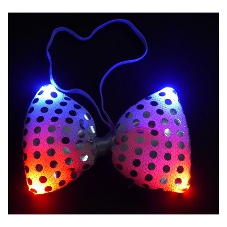 HM LED Pailetten-Fliege, multicolor LED'S, 3 Leuchtmodi