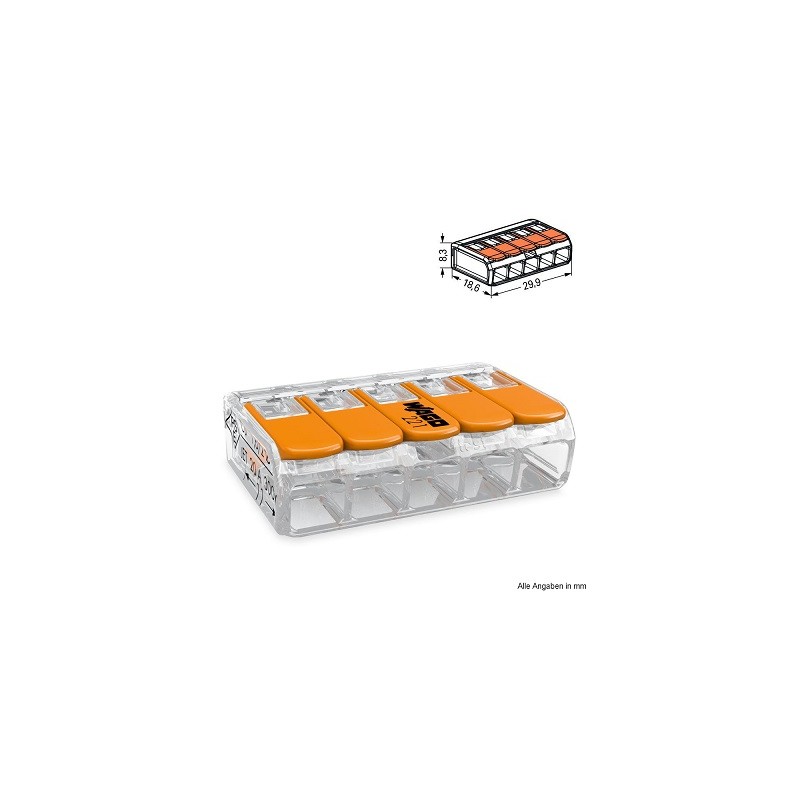 Wago Verbindungsklemmen "Compact-5", mit Hebel, 0.14-4mm²