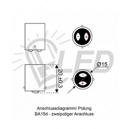 David Com. BA15d LED Lampe, 1W, DC10-30V, 6 LED's, dimmbar