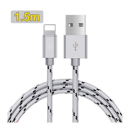 HM USB Kabel für iPhone "Lightning" in schwarz/weiss, 1.5m