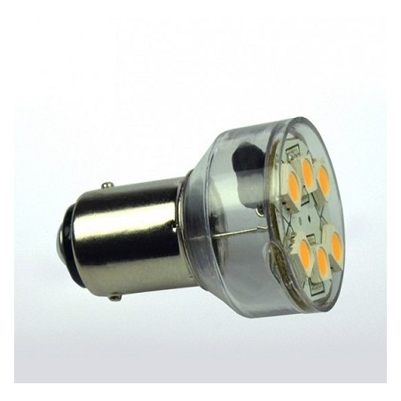 David Com. BA15s LED Lampe, 1W, DC10-30V, 6 LED's, dimmbar