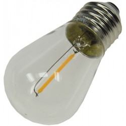 Chilitec E27 LED Lampe, Birne "Filament", 12V DC, 0.8/1W, klar