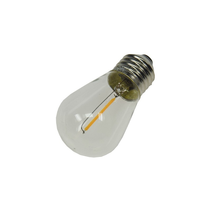 Chilitec E27 LED Lampe, Birne "Filament", 12V DC, 0.8/1W, klar