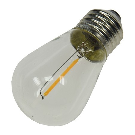 Chilitec E27 LED Lampe, Birne "Filament", 12V DC, 0.8/1W, klar