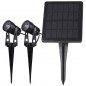 Chilitec LED Solar-Gartenspot, 2er Set, 2 x 3W