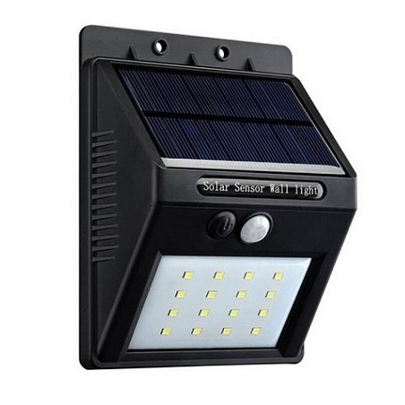 HM LED Solar-Wandleuchte "SWL-2.4", PIR, 8 LEDs