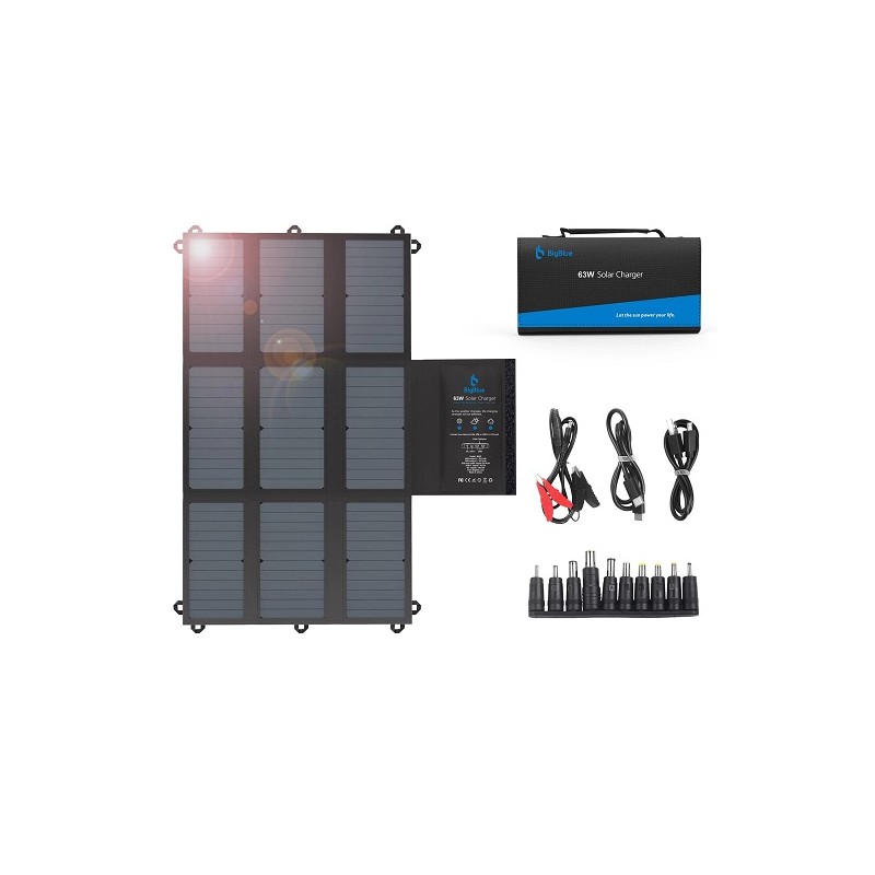 BigBlue Faltbares Solarmodul "B405", 63W, 5V und 12V Ausgang