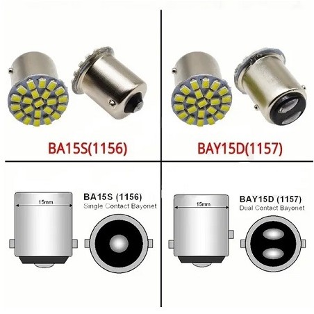 HM LED Lampe BAY15d P21W, 1157, R5W, 2.0W, 22 LED Chips