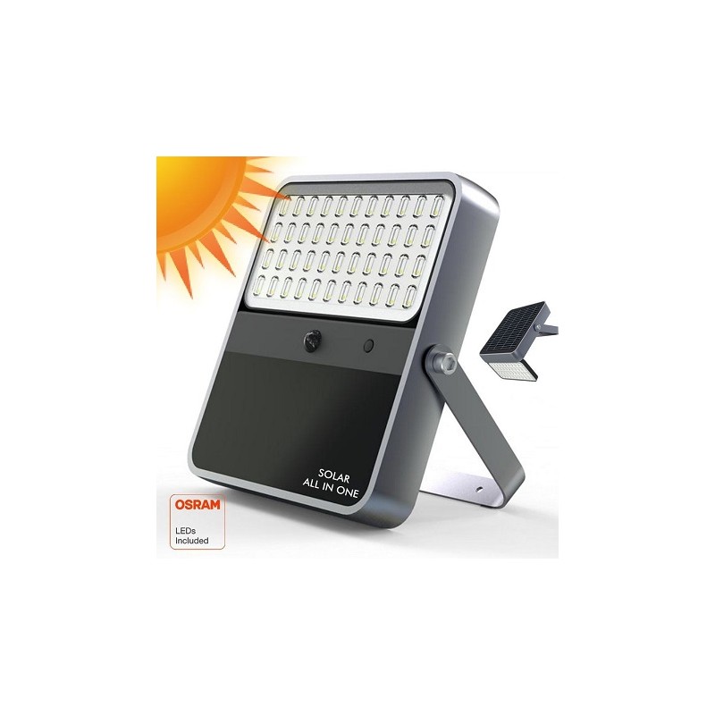 HM LED Solar-Scheinwerfer "ALLINONE", 100W, fernbedienbar