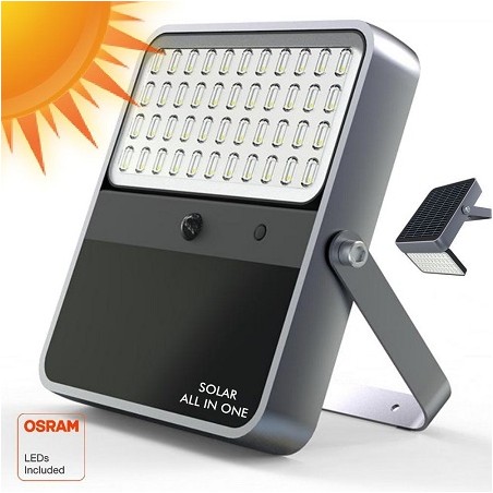 HM LED Solar-Scheinwerfer "ALLINONE", 100W, fernbedienbar
