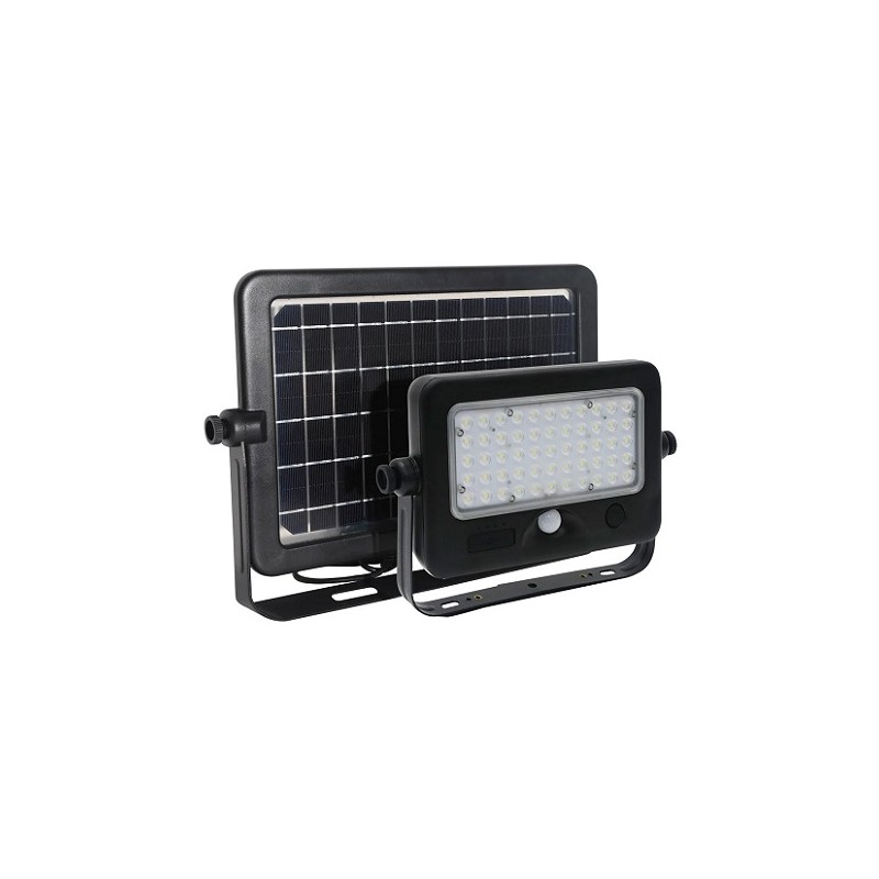 LEDKIA LED Solar-Scheinwerfer "SFL-10", mit PIR, Sensor, USB