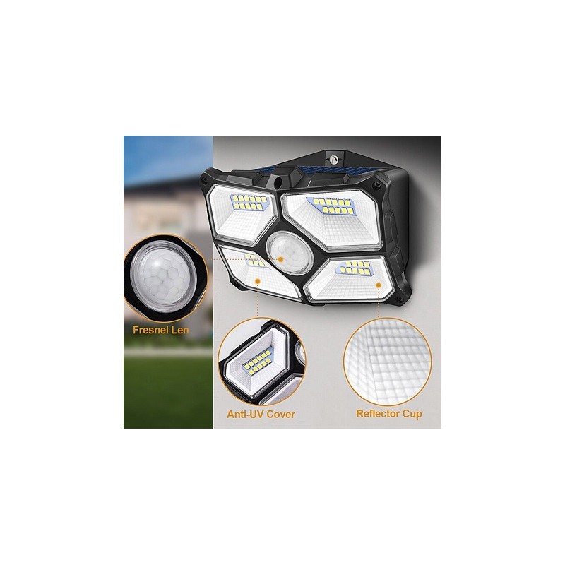 Chilitec LED-Solar Wandleuchte "SWL 722", PIR, 72 LEDs