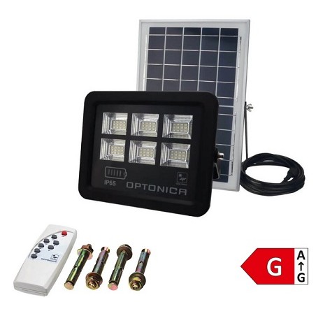 OPTONICA LED Solar-Scheinwerfer "OPT-PF12-2", 12W, Fernbedienung