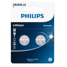 Philips CR2016 - 3 Volt Lithium Knopfzelle 3V, 2 Stück