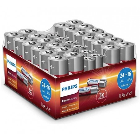 Philips AA/LR06 und AAA/LR03 Alkaline Batterie, 1.5V