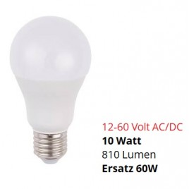 SPL LED Lampe, Globe "A60", E27, 12-60V AC/DC, 10W, matt