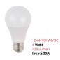 SPL E27 LED Lampe, Globe "A60", 12-60V DC, 4W, matt