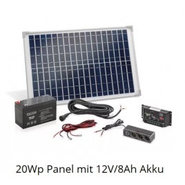 HM PV Solar Inselanlage "20W", Panel/Regler/Akku
