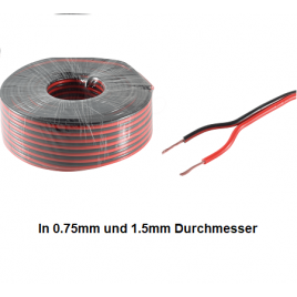 HM Niedervolt 2Pol-Kabel "ROT/SCHWARZ", 1m, CCA, 0.75mm
