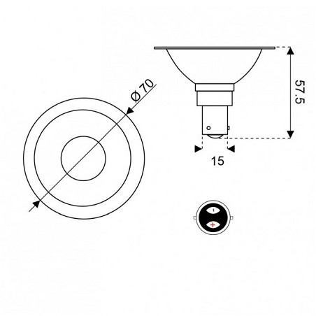 David Com. BA15d LED Lampe "AR70", Spot, 7W, DC12-16V