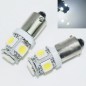 HM LED Lampe BA9s T11 T4W, 12V DC, 5 LED, 0.8W