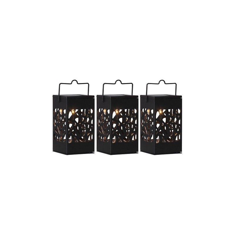 McShine LED-Solar Laterne "IZOLA", 3er SET, schwarz, 11cm hoch