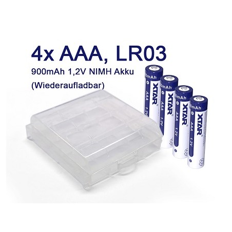 XTAR AAA/LR03 Akku, 1.2V, 900mAh, NiMH