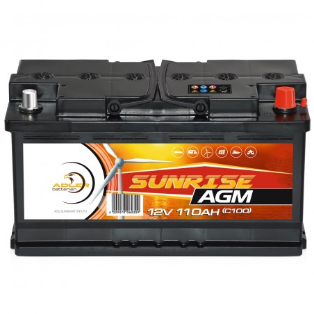 Adler AGM Professional Batterie/Akku, 110Ah, C100, 12V