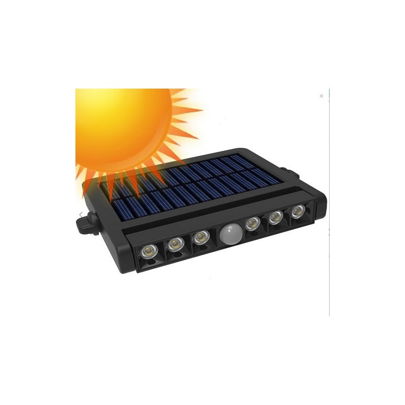 HM LED Solar-Wandleuchte "SWL-5W", PIR, 6 LEDs