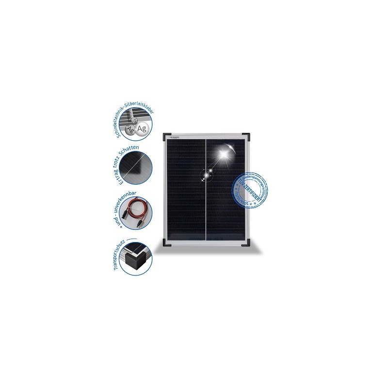 Prevent 30W monokristallines Solarmodul, Panel "PV-30-M-36-SH"