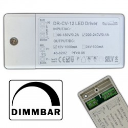 PB LED DC-Treiber/Trafo, Mini, 12V DC, 1-12W, 1A, dimmbar