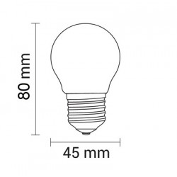 OPTONICA E27 LED Lampe, Birne "Filament", G45, 8.5W, matt