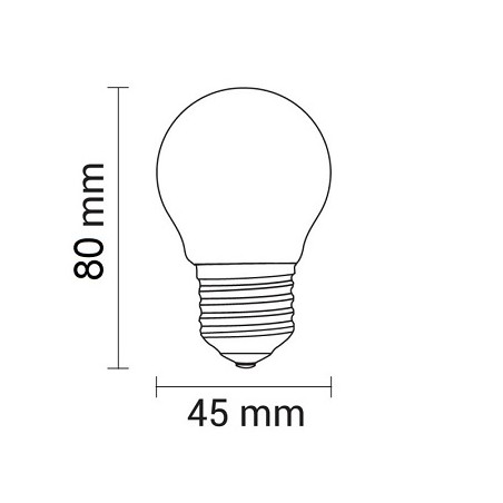 OPTONICA LED-Lampe, Birne "Filament" E27, G45, 8.5W, matt
